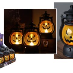 Halloweeni kõrvitsa kujuga suured laternad.