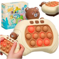 Pop it elektrooniline mängpruunide silikoonist nuppude ja mõmmiku disainiga.