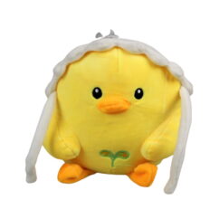 Kollane pehme kaisukas tibu valge mütsiga.