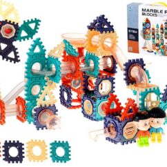 Vahvelklotsidest kuulirada koos karbi ja figuuridega.