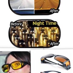 Peegeldusi neelavad prillid modellil ning võrdlusena sõitmisel päeval ja öisel ajal.