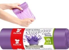 Lillad lavendlilõhnalised prügikotid rullis