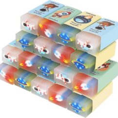 Kustukummid huvitava disainiga, kus läbipaistva kustukummi sees on kosmoseteemaline element.