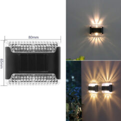 Päikesevalgusel töötav seinalamp seina peal.