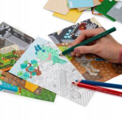 Kidea loominguline komplekt arvutimängu huvilistele pixel teemaline, millega saab värvida, meisterdada, kleepida.