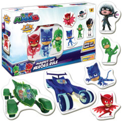 Magnetid PJ masks koos karbiga.