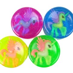 Erinevat värvi lima ükssarviku figuuriga.