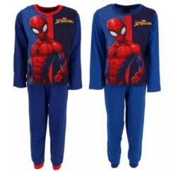 Tumesinine Spiderman pidžaama punase figuuriga pluusil.