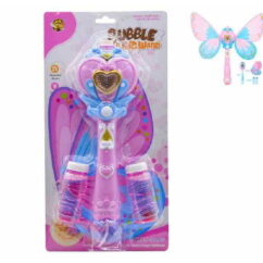 Interaktiivne roosa võlukepike mullitaja pakendis.