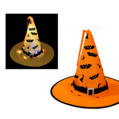 Halloweeni oranž müts led valgustusega.