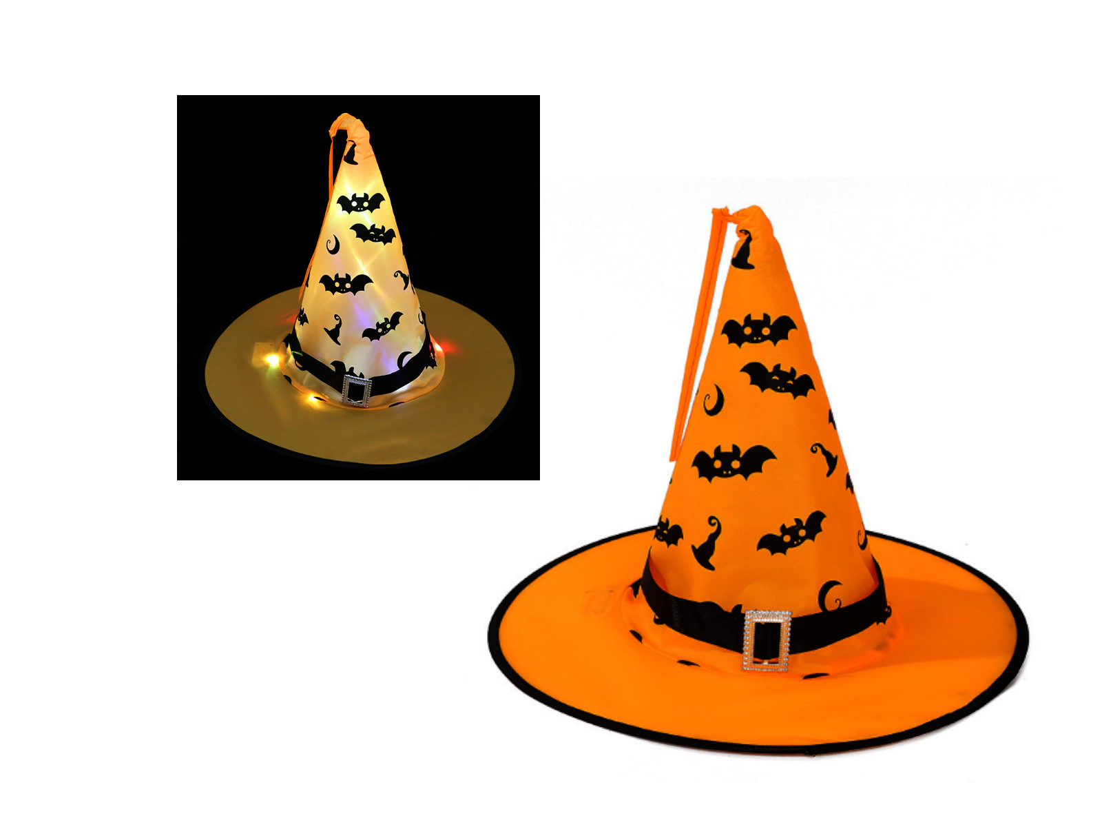 Halloweeni oranž müts led valgustusega.