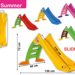 Liumäed erinevates värvides nagu kollane, punane, sinine, roosa ja roheline koos mõõtudega.