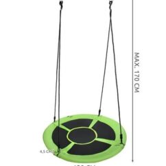 Salatiroheliste äärte ja musta kangaga pesakiik, mis on pikkade 1.7m nööridega kinnitatav