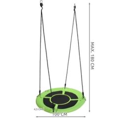 Salatiroheliste äärte ja musta kangaga pesakiik, mis on pikkade 1.8m nööridega kinnitatav