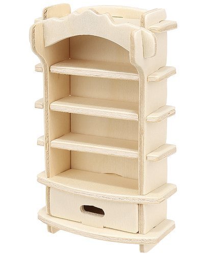 Nukumööbli komplekti puidust riiul koos sahtliga.