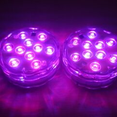 Veekindlad ümmargused basseini lambid lillas toonis 2tk.